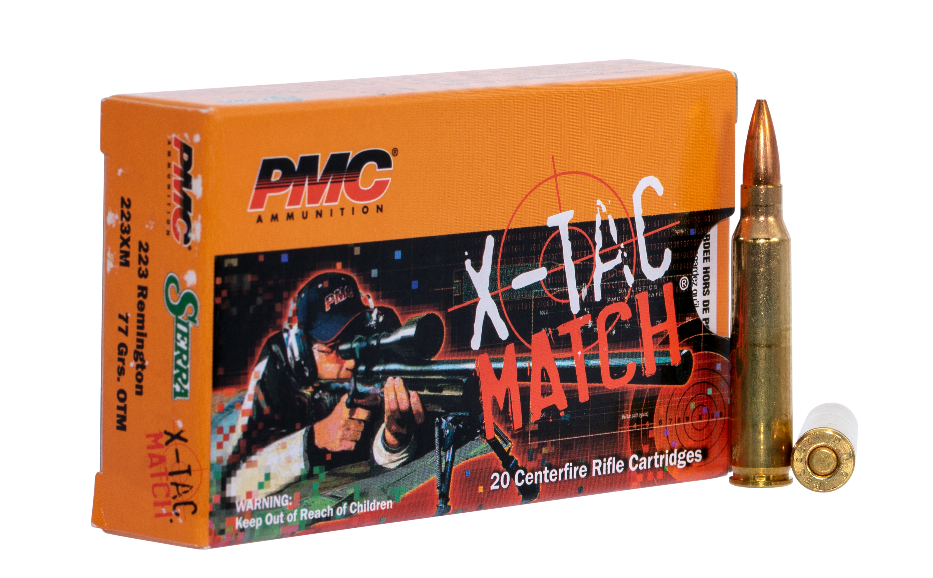  Ammunition X-Tac Match Brass .223 Rem 77 Grain 20-Rounds OTM Ammo