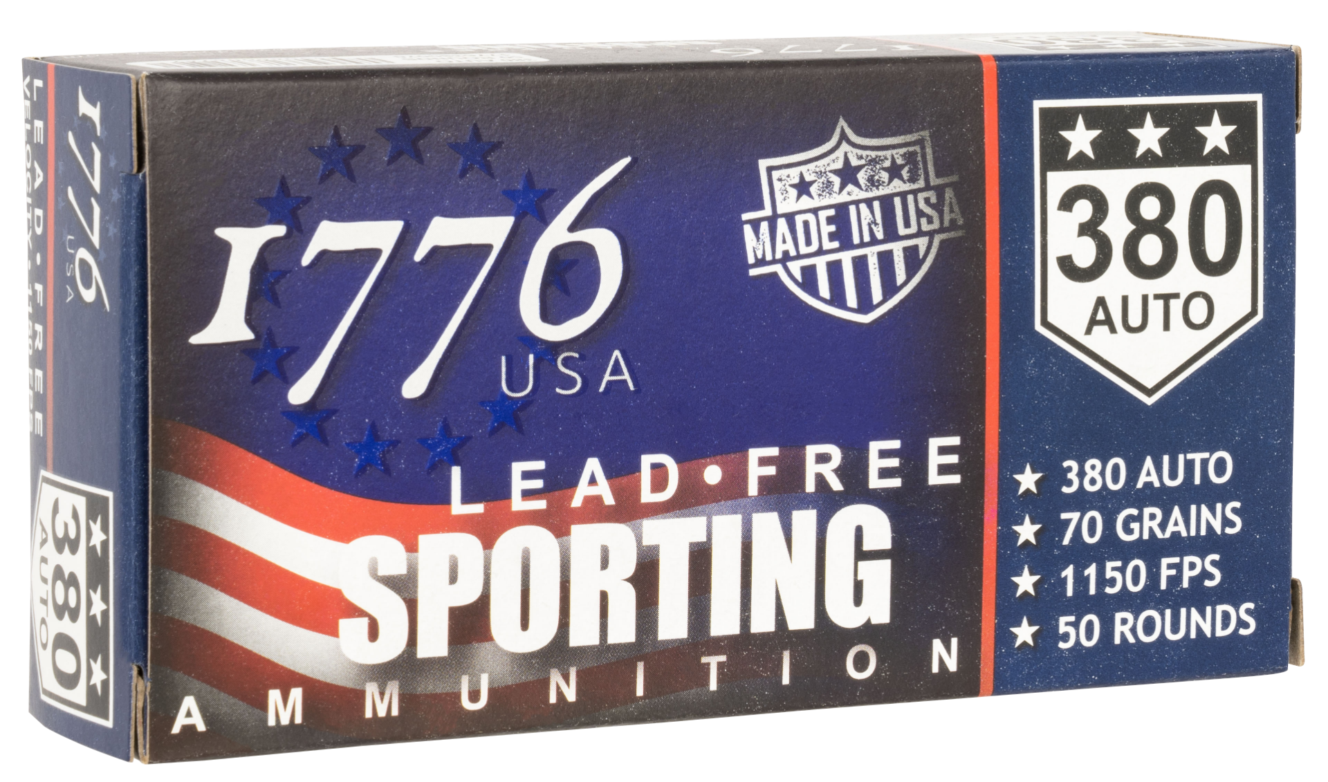 6 USA Lead Free Sporting Brass .380 ACP 70-Grain 50-Rounds LFB Ammo