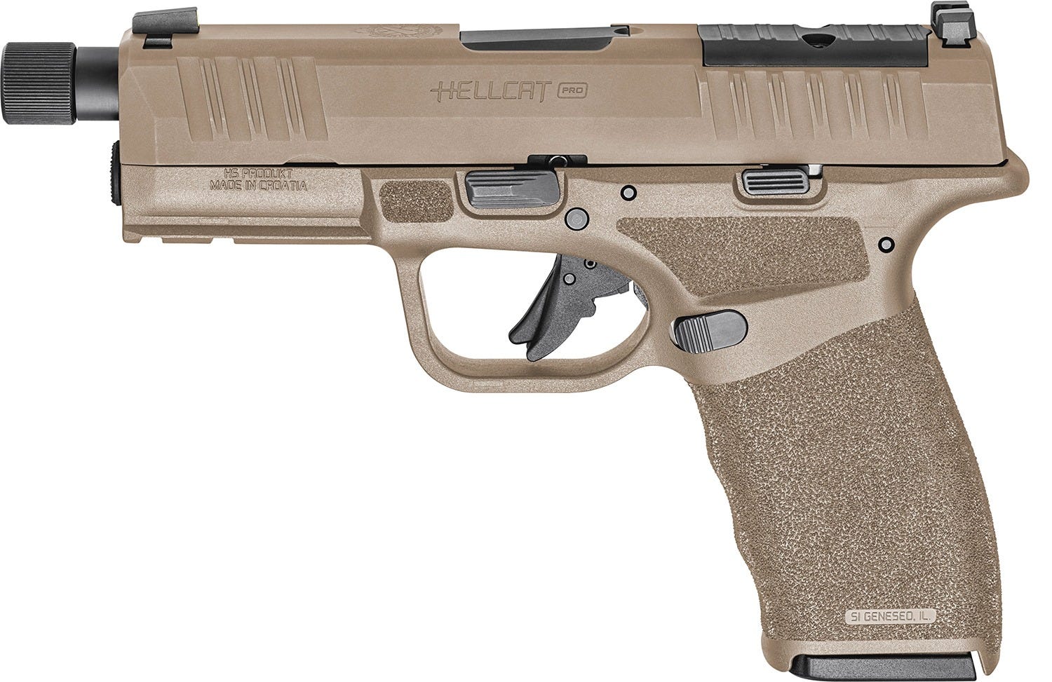 Springfield Armory Hellcat PRO OSP Flat Dark Earth 9mm 4.4 Barrel 17-Rounds Threaded Barrel - Springfield Armory