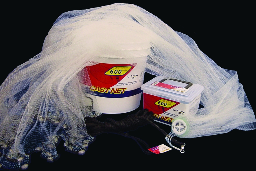 Ahi USA 600 Pro Series 6 Panel Cast Net 6  Clear Mono Net 1/4 Mesh - Ahi Usa