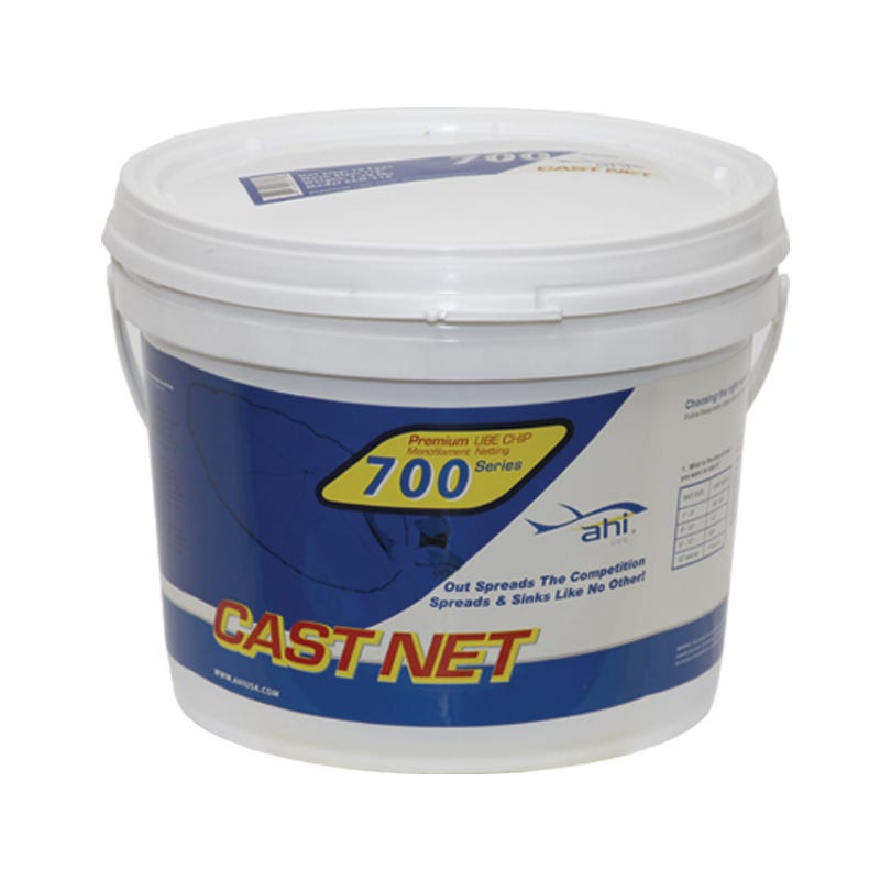 Ahi USA 700 Pro Series Cast Net Clear 6 Panel 8  with Pail Container - Ahi Usa