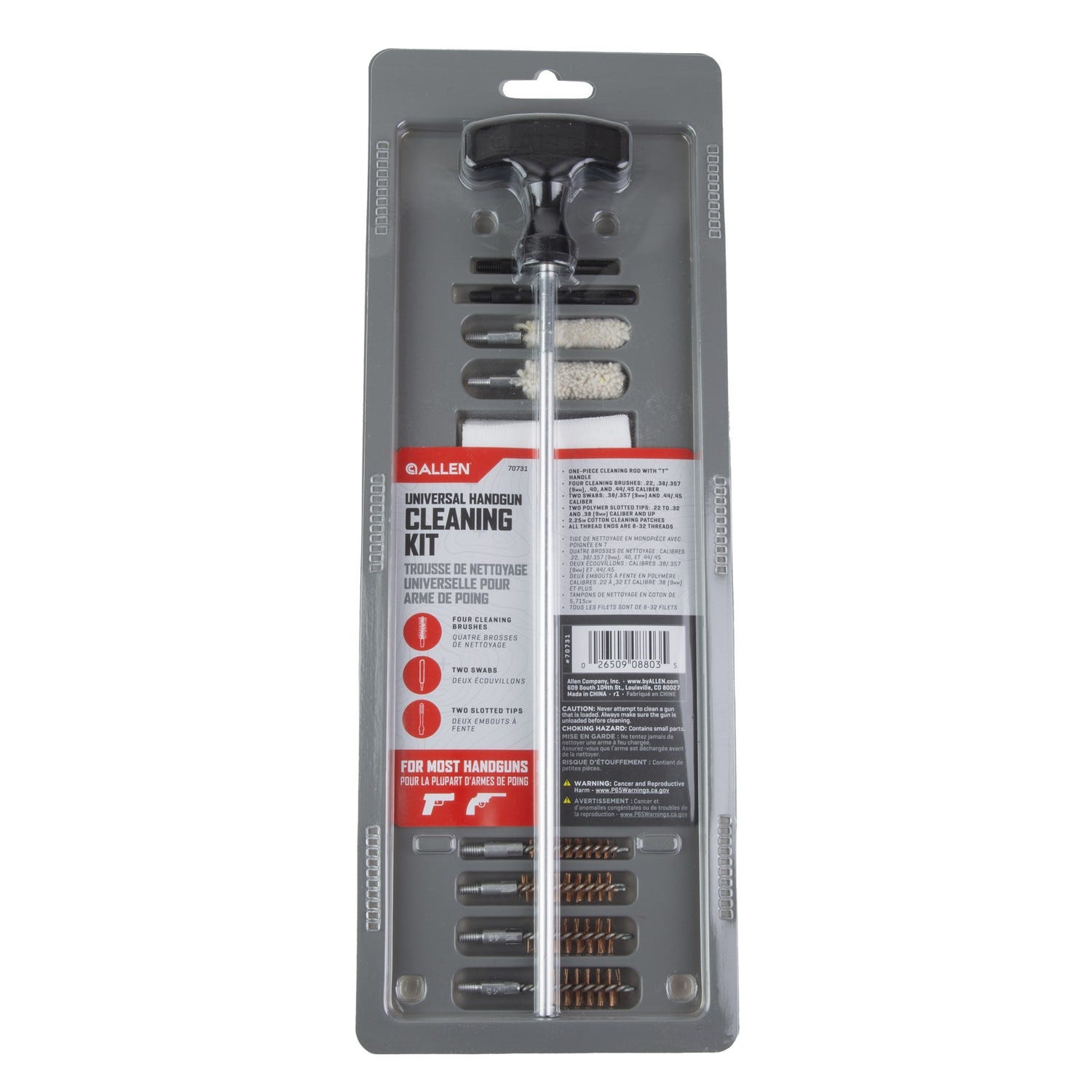 Allen Universal Handgun Cleaning Kit .22-.45 Caliber