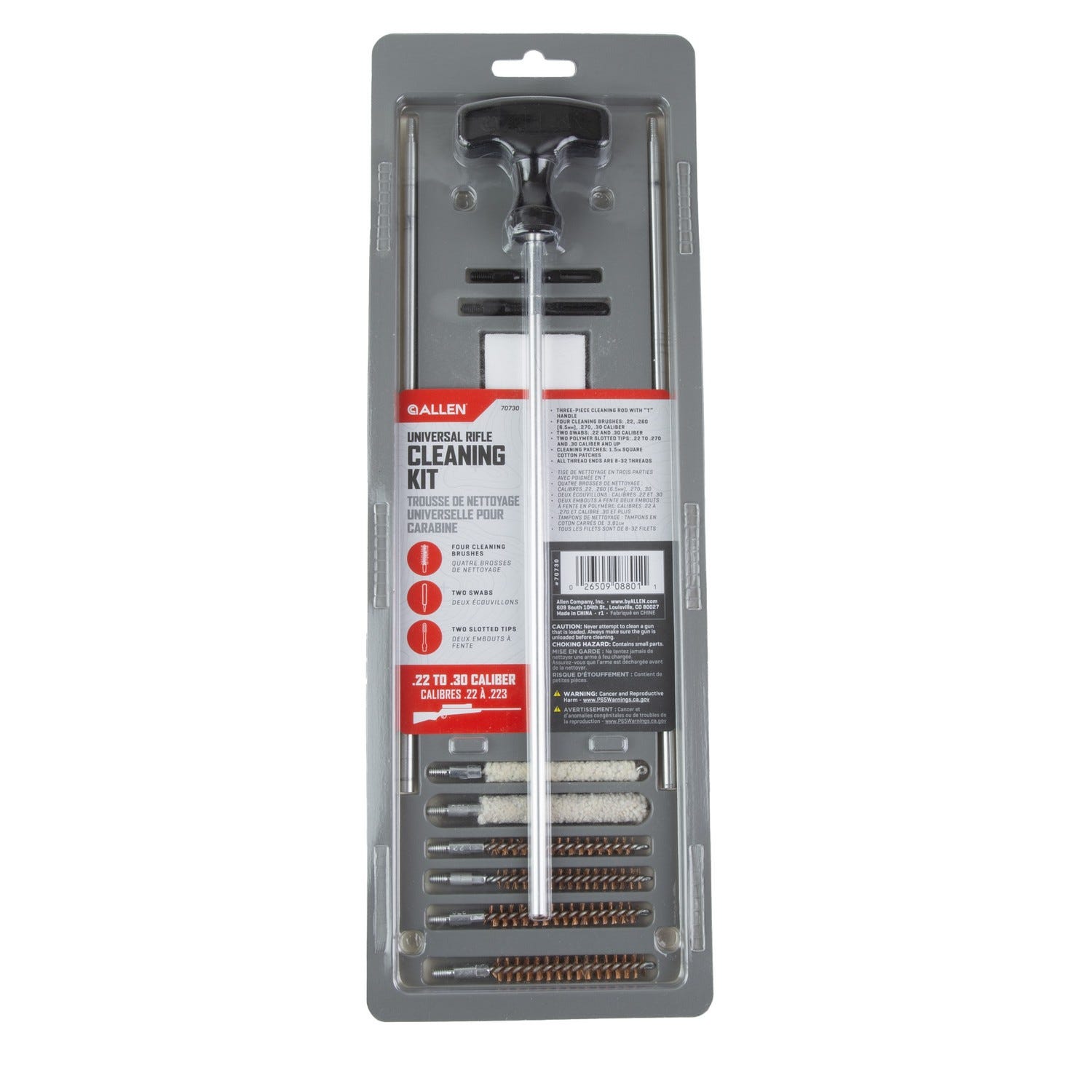 Allen Allen Universal Rifle Cleaning Kit .22-.30 Cal 32 3-Piece Rod - $15.49 at GrabAGun