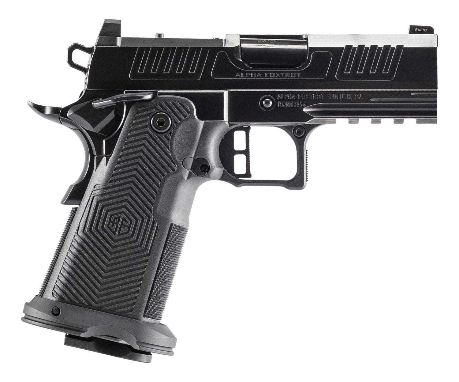 Alpha Foxtrot AF1911 Romulus Polished DLC 9mm 3.5 Bull Ramped Barrel 20-Rounds OR - Alpha Foxtrot