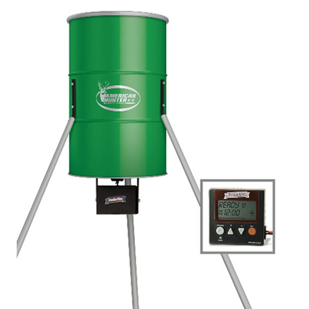 American Hunter AH-350D8 Green Tripod Feeder 350 lb with Digital Timer