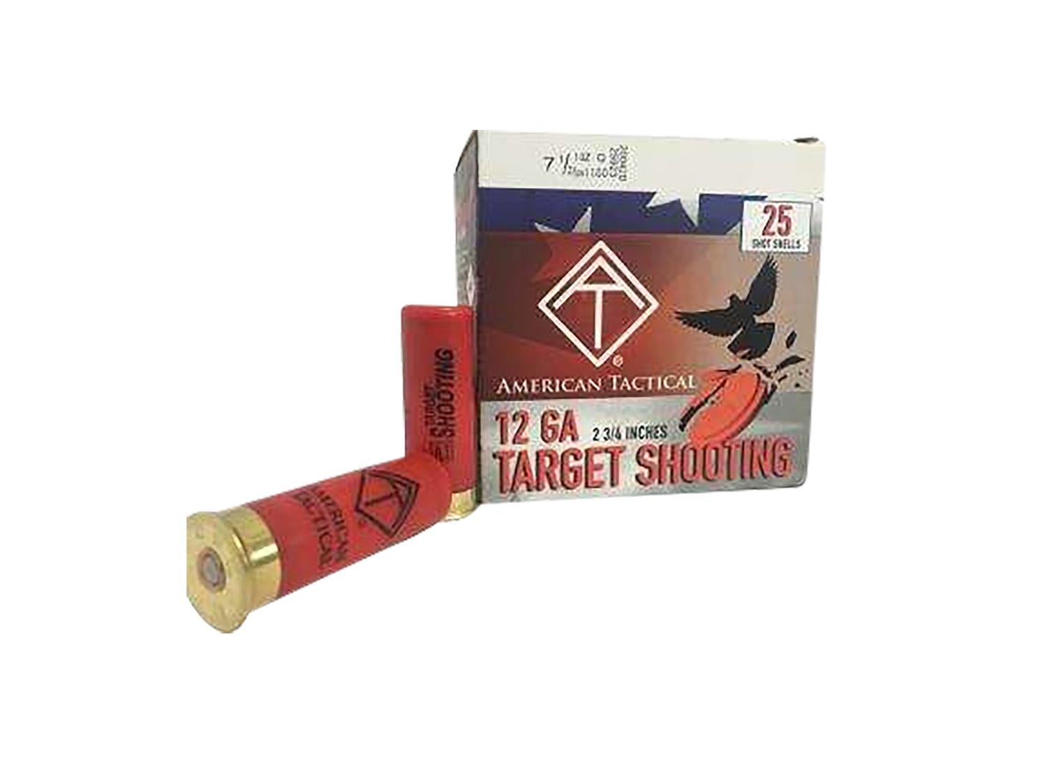 American Tactical Shotgun Ammunition 12 GA-2.75 #7.5 Shot 1 oz 25-Rounds - American Tactical