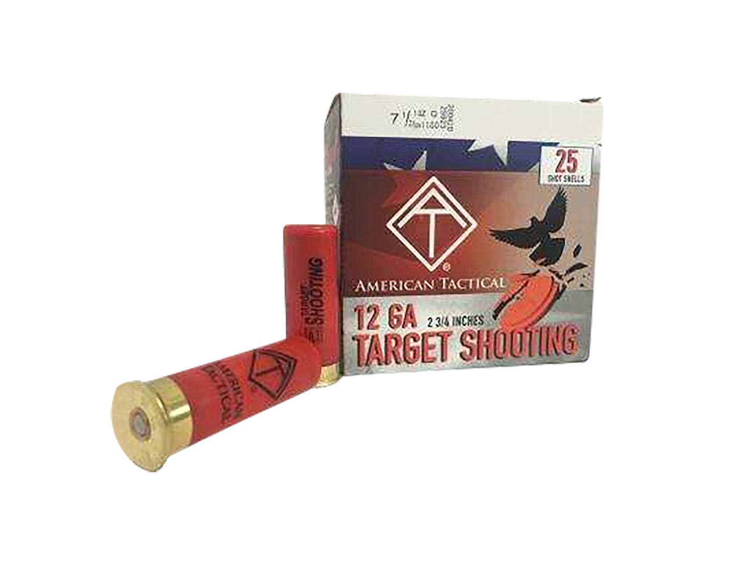 American Tactical Target Load 12 GA-2.75 #7.5 Shot 1 oz 25-Rounds - American Tactical