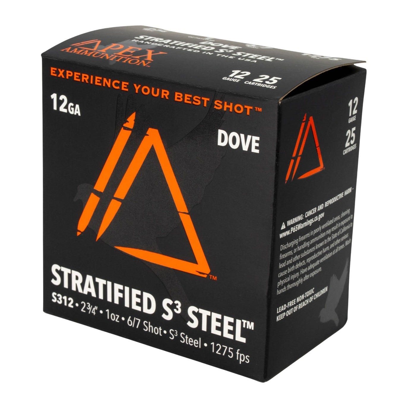 Apex Ammunition Dove Stratified S3 Steel 12 GA-2.75 #6/7 Shot 1 oz 25-Rounds