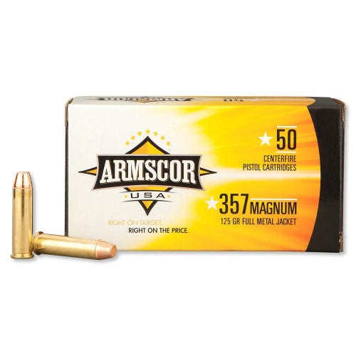 Armscor Ammo USA .357 Mag 125GR FMJ 50Rds scor USA .357 Mag 125GR FMJ 50Rds Ammo