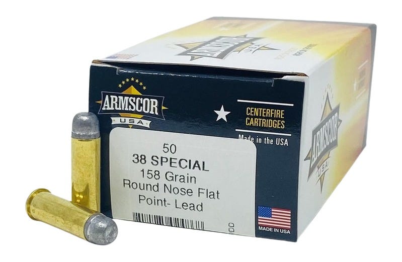 Armscor Handgun Ammunition .38 Spl 158 Grain 50-Rounds LRNFP