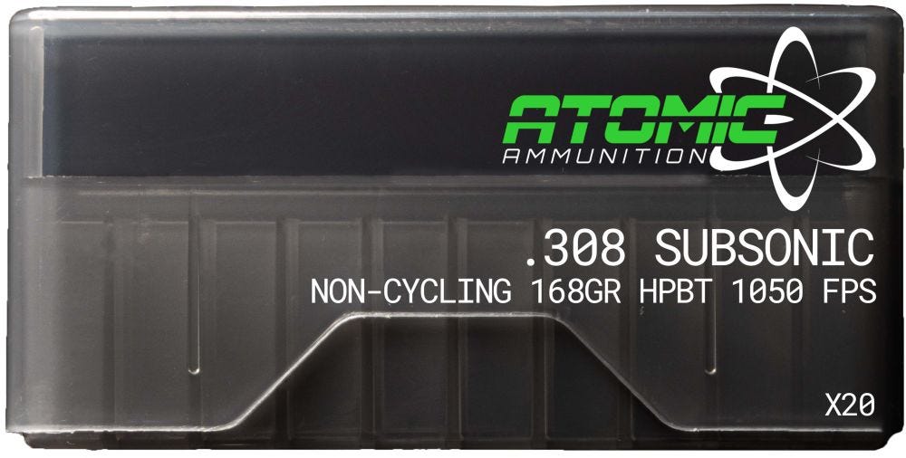Atomic Rifle Ammunition .308 Win 168 Grain 20-Rounds HPBT