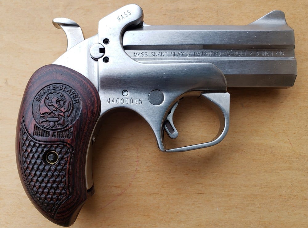 Bond Arms Snake Slayer Stainless .410 GA / .45 Colt 3.5 Barrel 2-Rounds MA Compliant - Bond Arms