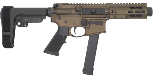 Brigade BM-9 Pistol Midnight Bronze 9mm 6.5 Barrel 33-Rounds w/ SBA3 Brace