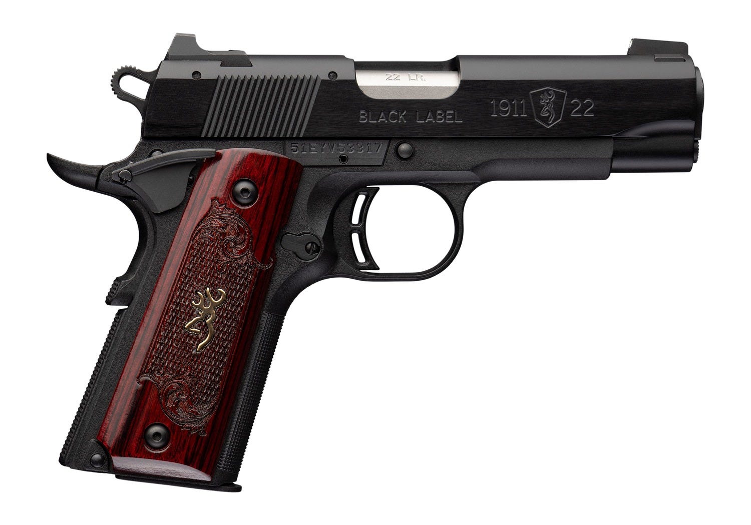 Browning 1911-22 Black Label Medallion Compact Black / Rosewood .22 LR 3.6 Barrel 10-Rounds