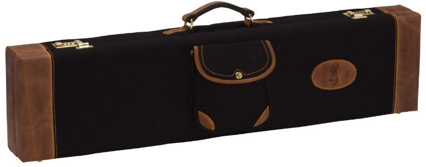 Browning Lona Case Canvas/Leather Fitted Case Black/Brown