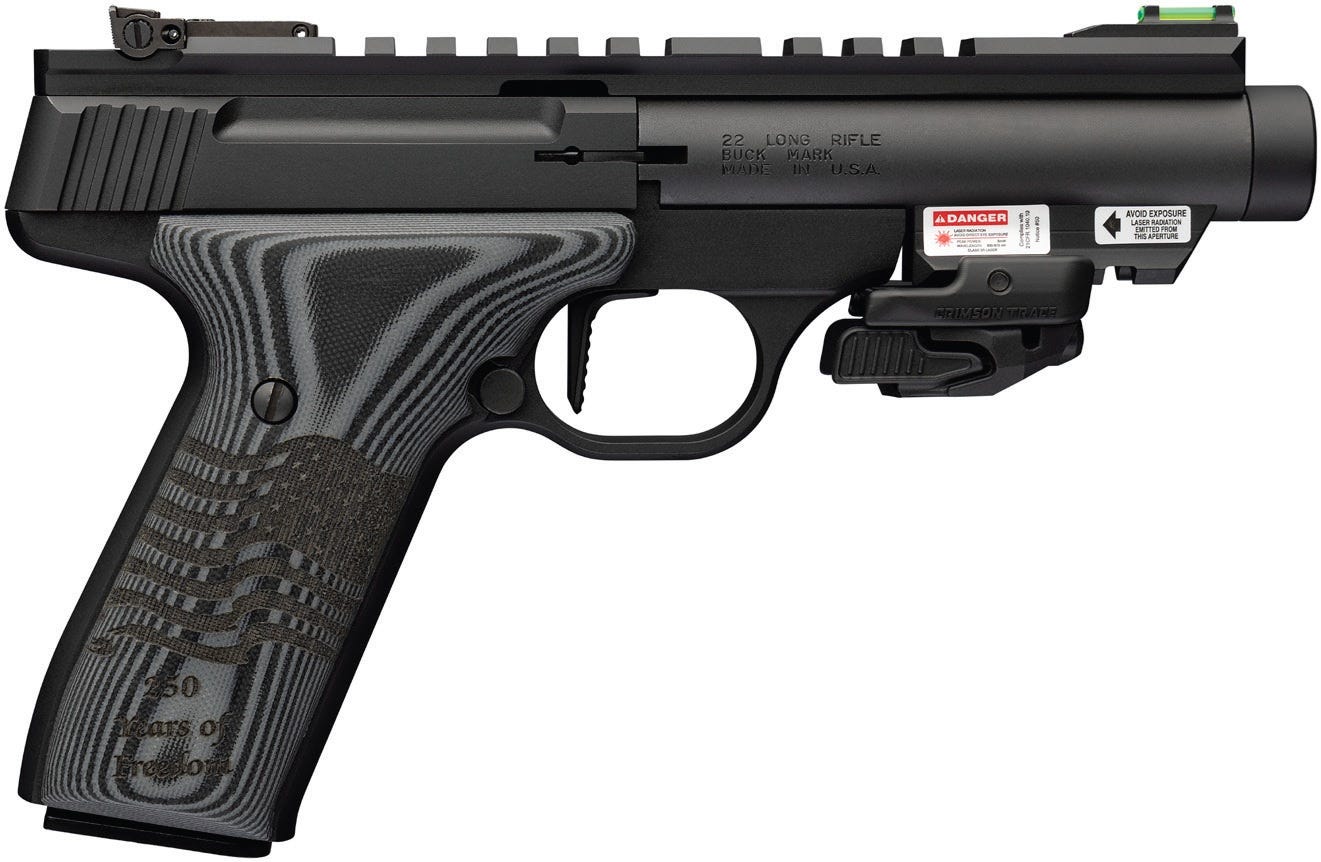 Browning Buck Mark Black Label 250th .22 LR 4.4 Barrel 10-Rounds w/ Crimson Trace Laser