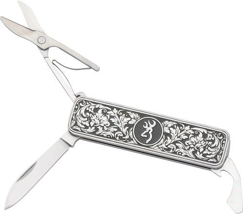 Browning Browning Morgan Folder Multi-Function Knife Grey Scroll Engraved - $30.09 at GrabAGun