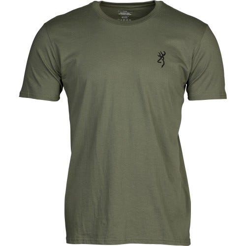 Browning Browning SS T-Shirt Emblem Military Green XXLarge - $16.39 at GrabAGun