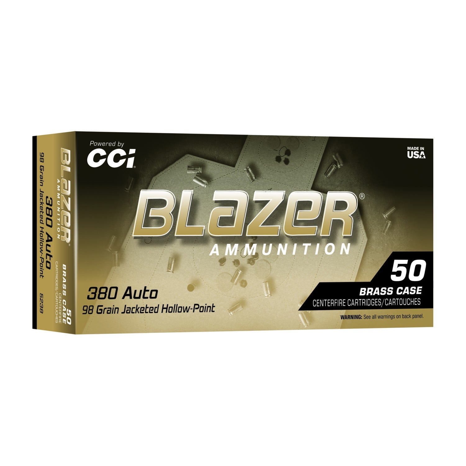 CCI Ammunition Blazer Brass .380 ACP 98 Grain 50-Rounds JHP Ammunition Blazer Brass .380 ACP 98 Grain 50-Rounds JHP Ammo