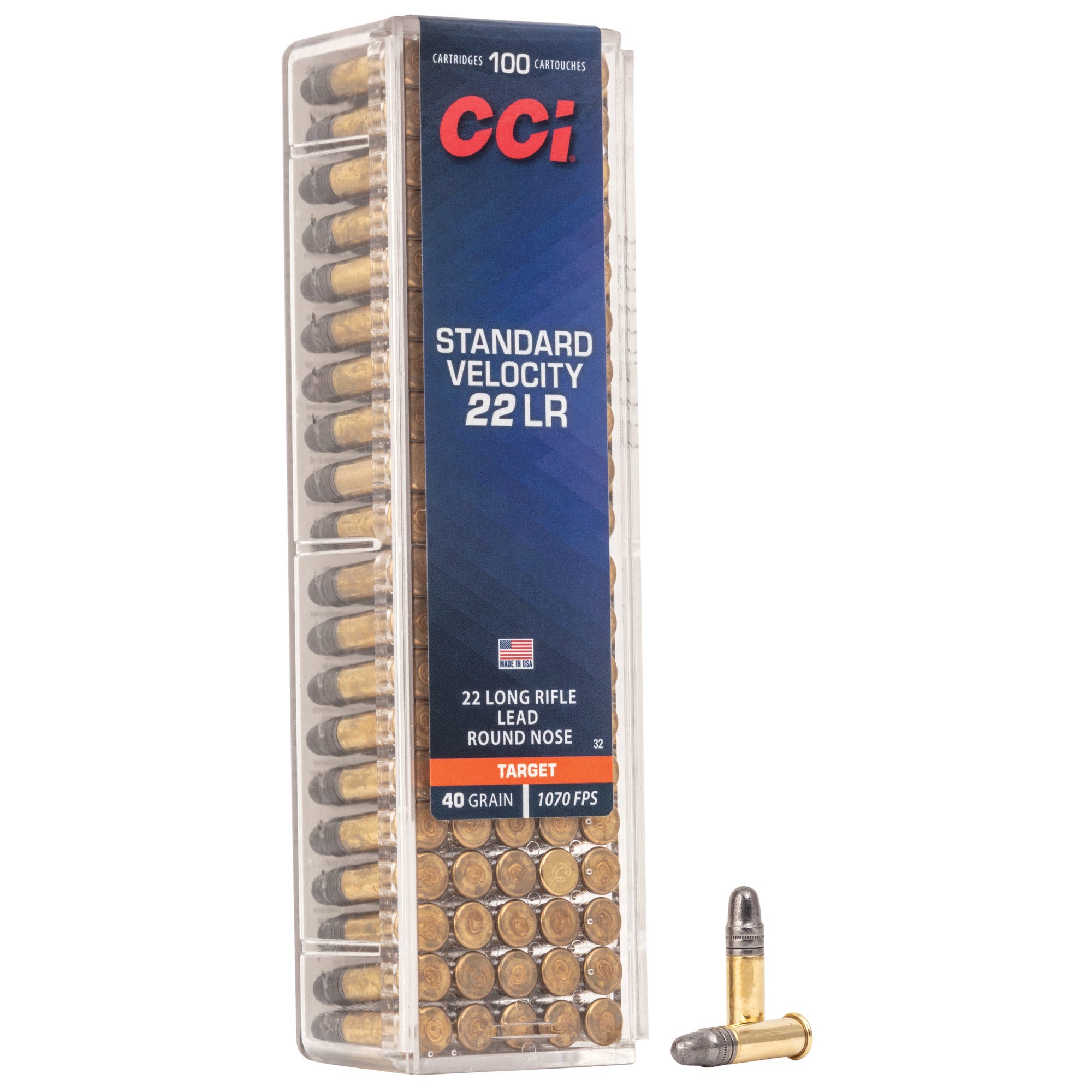  Ammunition Standard Velocity .22 LR 40 Grain 100-Rounds LRN Ammo