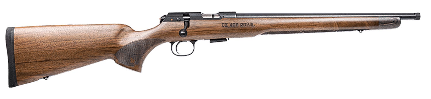 CZ 02370 CZ 457 Royal 22 LR 16 Walnut American Style Comb Stock Black Right Hand