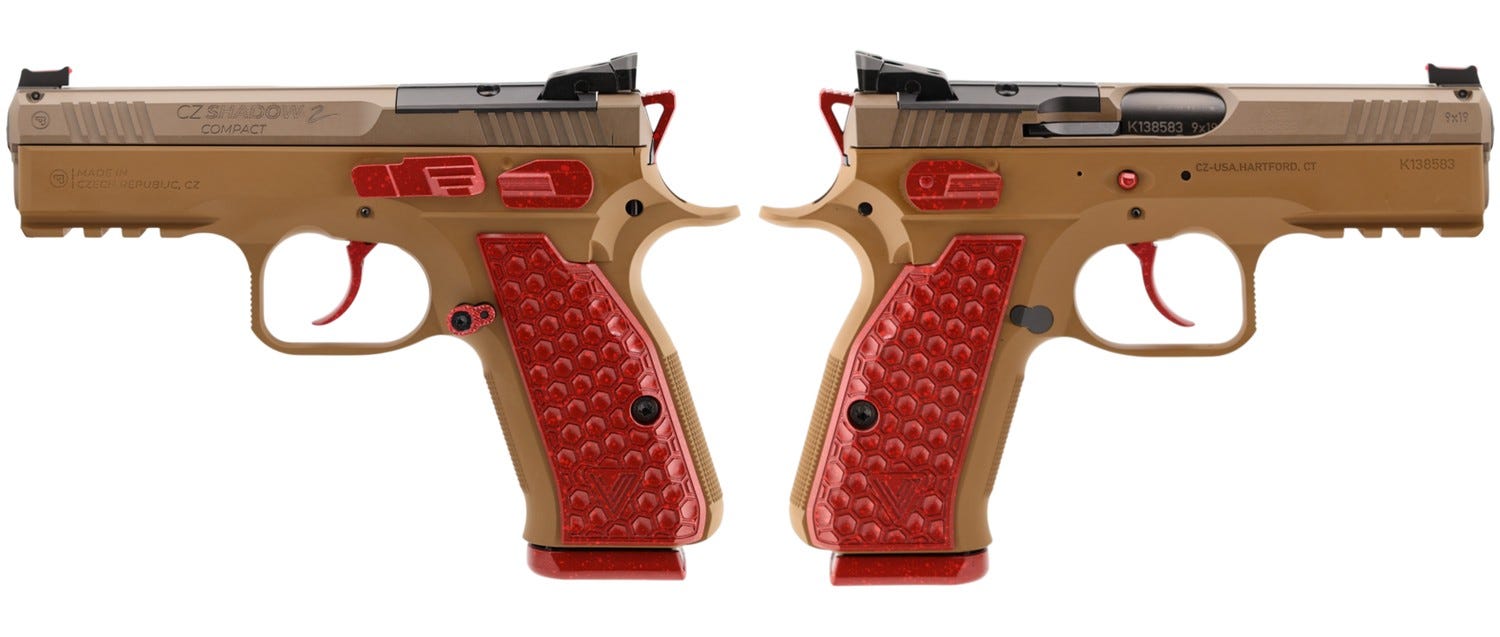 CZ Shadow II Compact Peanut Butter and Strawberry Jelly 9mm 4 Barrel 15-Rounds - CZ-USA