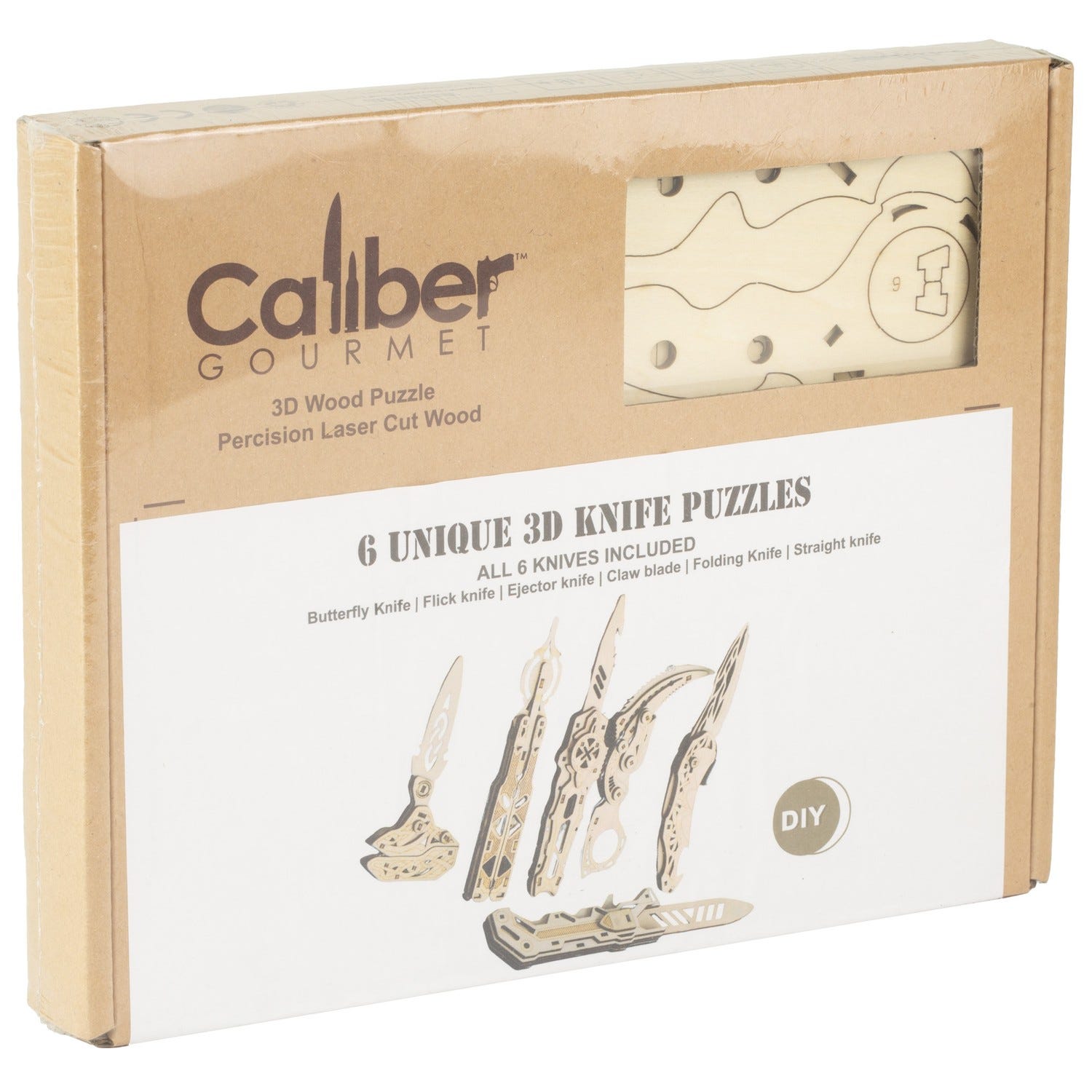 Caliber Gourmet Wood Knife Puzzles Brown 6-Pack
