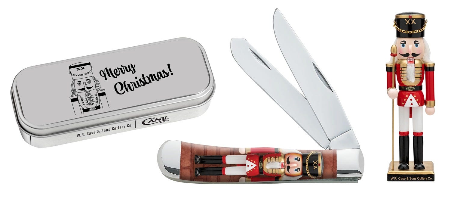 Case XX John Russell Trapper Nutcracker Set 3.25/3.27 Plain Edge Clip Point/Spey 4254 SS Blade