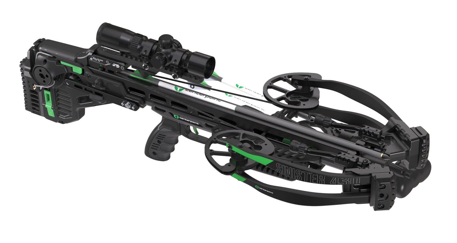 Centerpoint Archery CenterPoint Archery Sinister 430D Crossbow 1.5-5x32mm Scope w/ Arrows  Quiver - $649.99 at GrabAGun