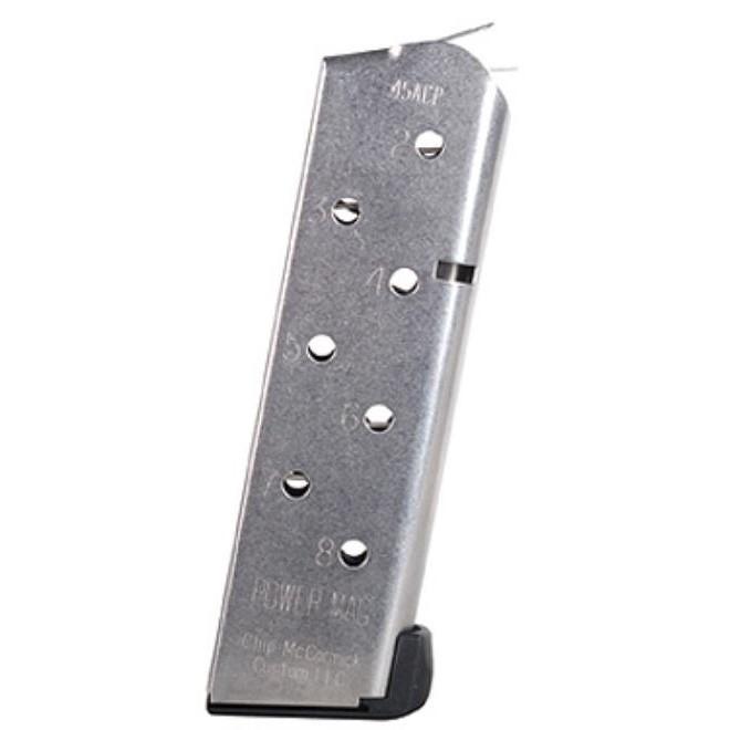 Chip McCormick Power Mag .45 ACP 8 Round Compact 1911 Magazine, Stainless Steel - 14132