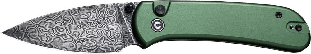 Civivi Knives Civivi Knives Qubit Green 2.98 Drop Point Damascus Blade - $80.75 at GrabAGun