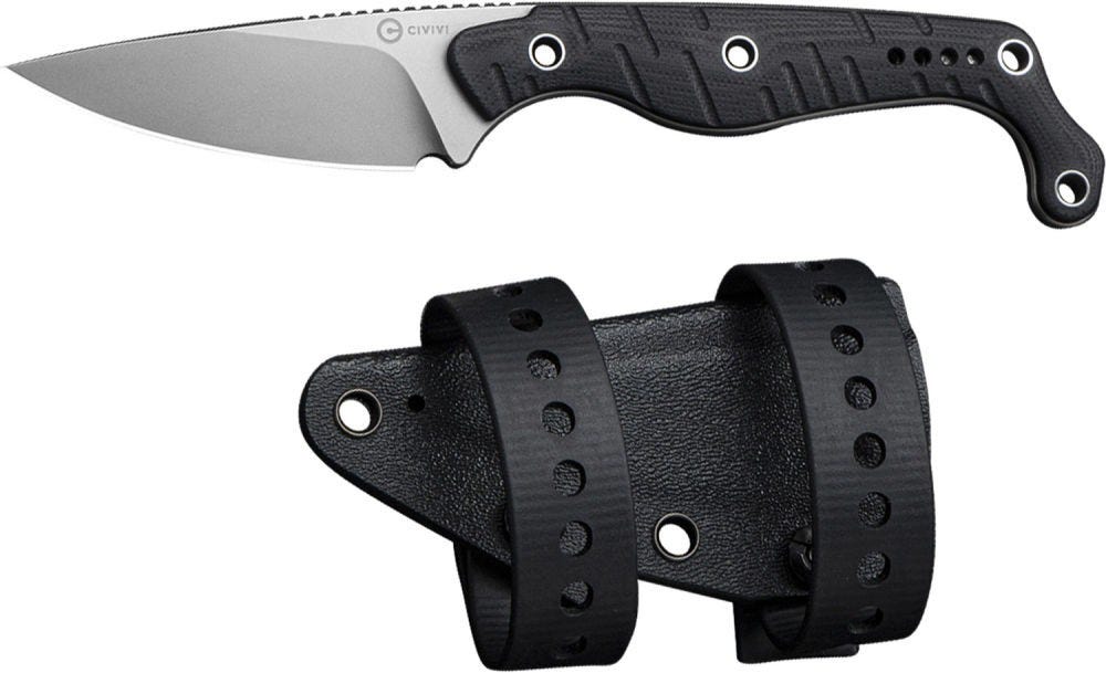 Civivi Knives Sokn Black G10 2.82 Fixed Blade Knife w/ Kydex Sheath