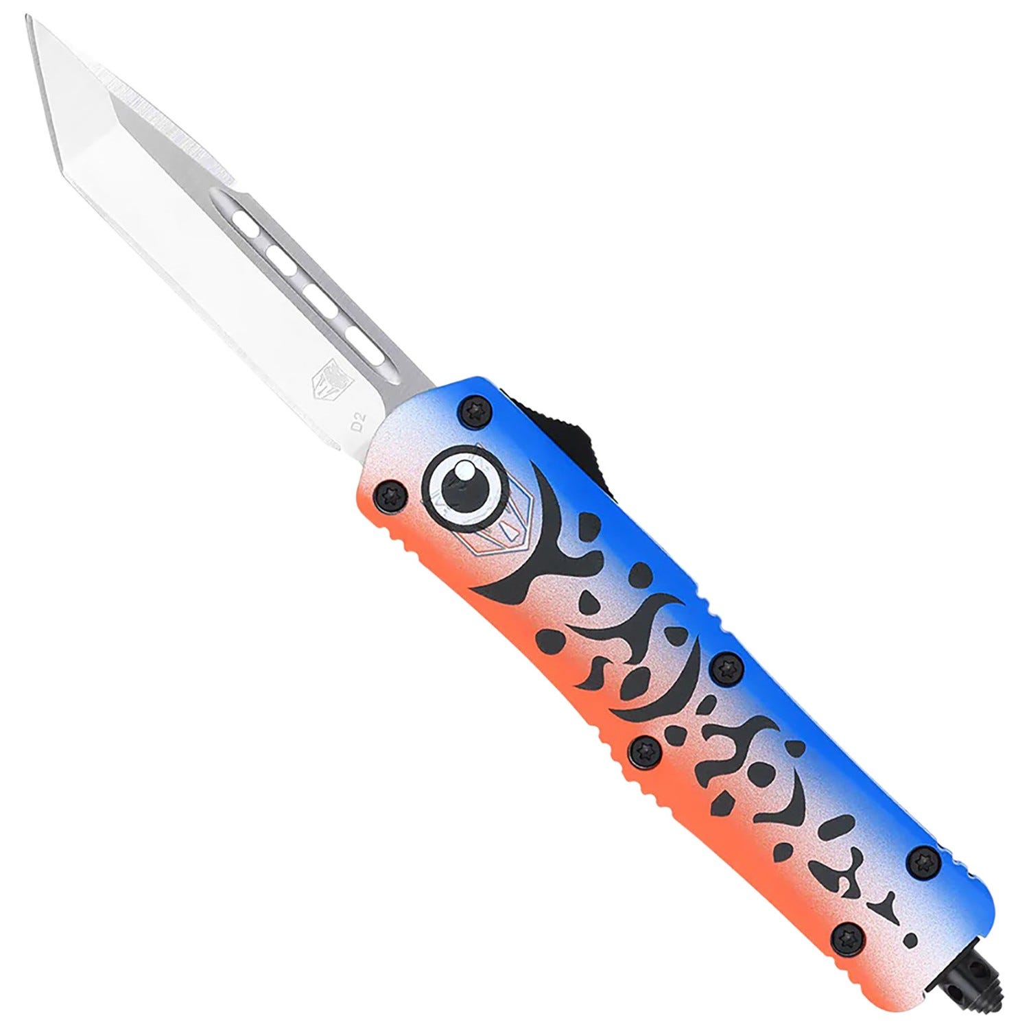 Cobratec Knives CobraTec Knives FS-3 Fishing Lure Blue 3 OTF Plain Edge Tanto D2 Blade - $159.99 at GrabAGun