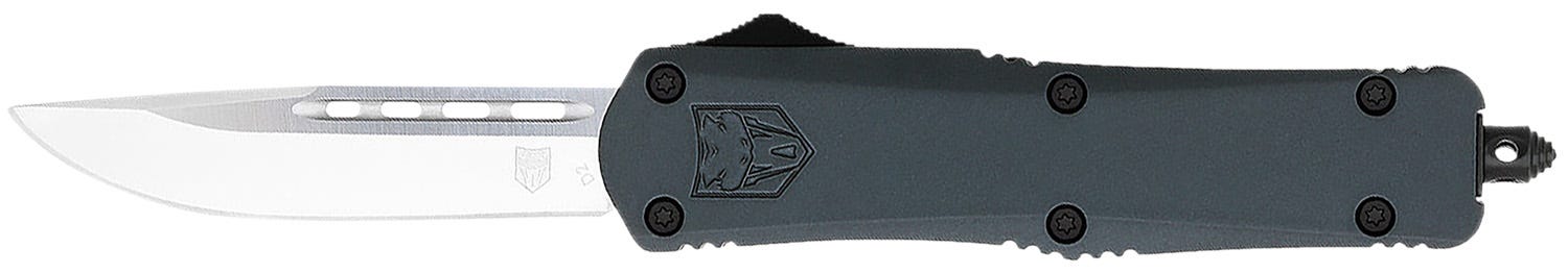 CobraTec Knives FS-3 Grey Medium OTF 3 Plain Edge D2 Blade - CobraTec Knives