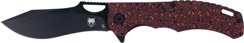 Cobratec Knives CobraTec Knives Nighthawk Black / Red Folding 3.625 Tip Up Plain Edge D2 Blade - $69.99 at GrabAGun