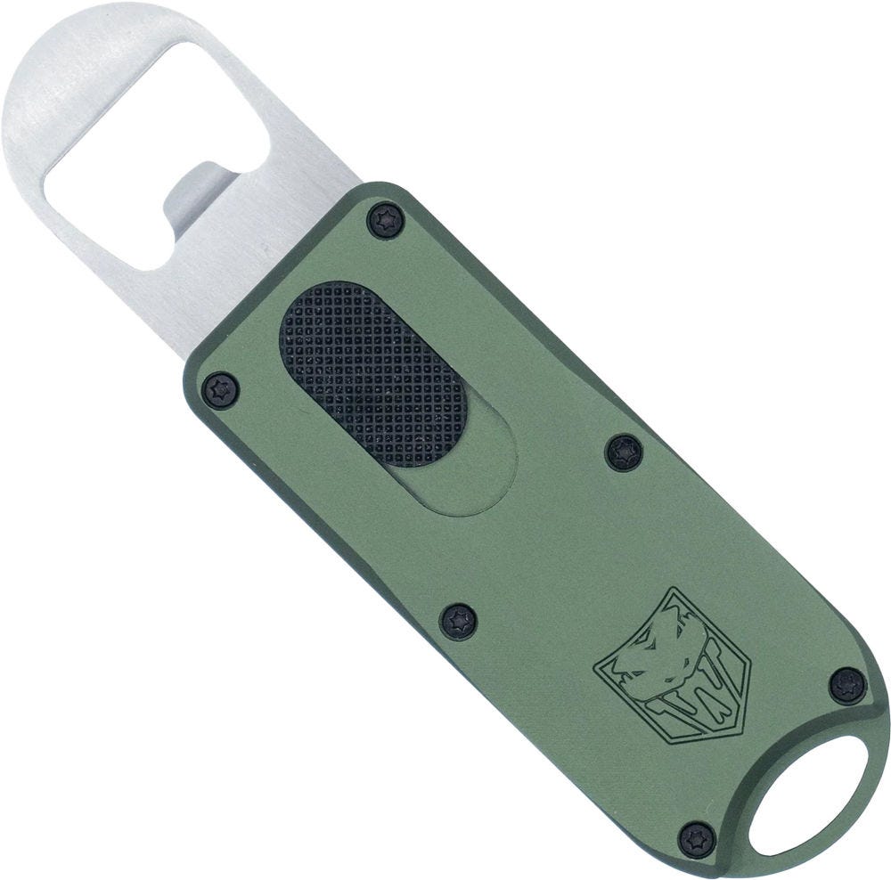 Cobratec Knives CobraTec Knives OTF Bottle Opener OD Green - $49.99 at GrabAGun