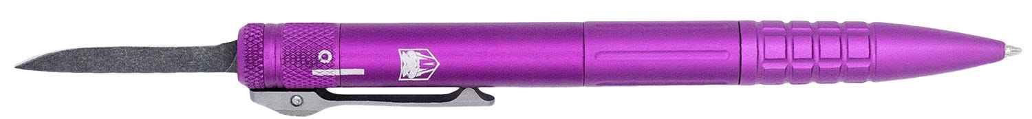 CobraTec Knives Tactical Pen Purple Gen2 1.75 Plain Edge D2 Blade with Pocket Clip - CobraTec Knives