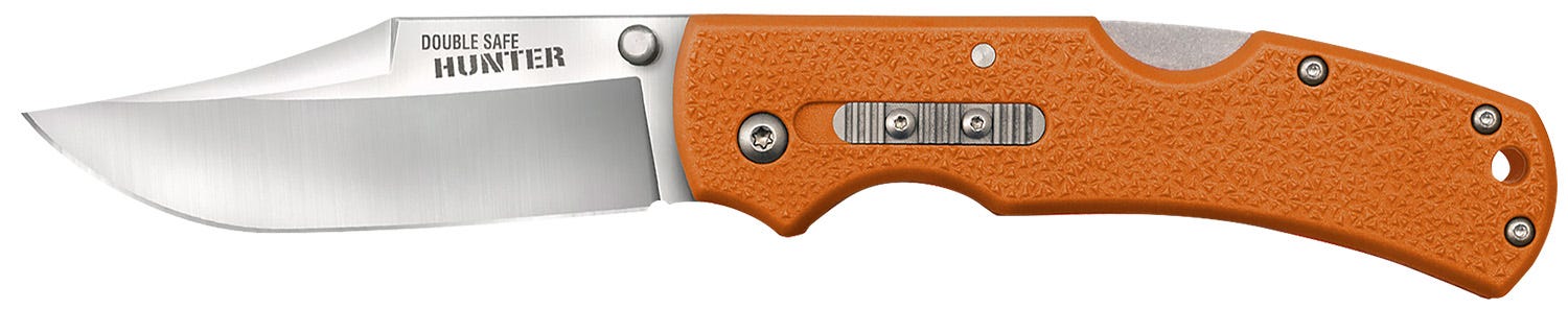 Cold Steel Double Safe Hunter Orange Blaze Textured GFN Folding 3.5 Plain Edge Clip Point 8Cr13MoV SS Blade - Cold Steel