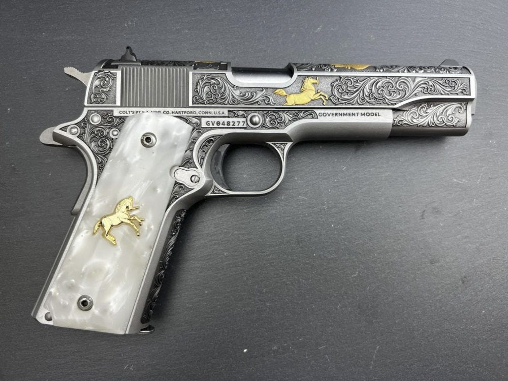 Colt Firearms 1911 Government Master Scroll Stainless .45 ACP 5 Barrel 7-Rounds