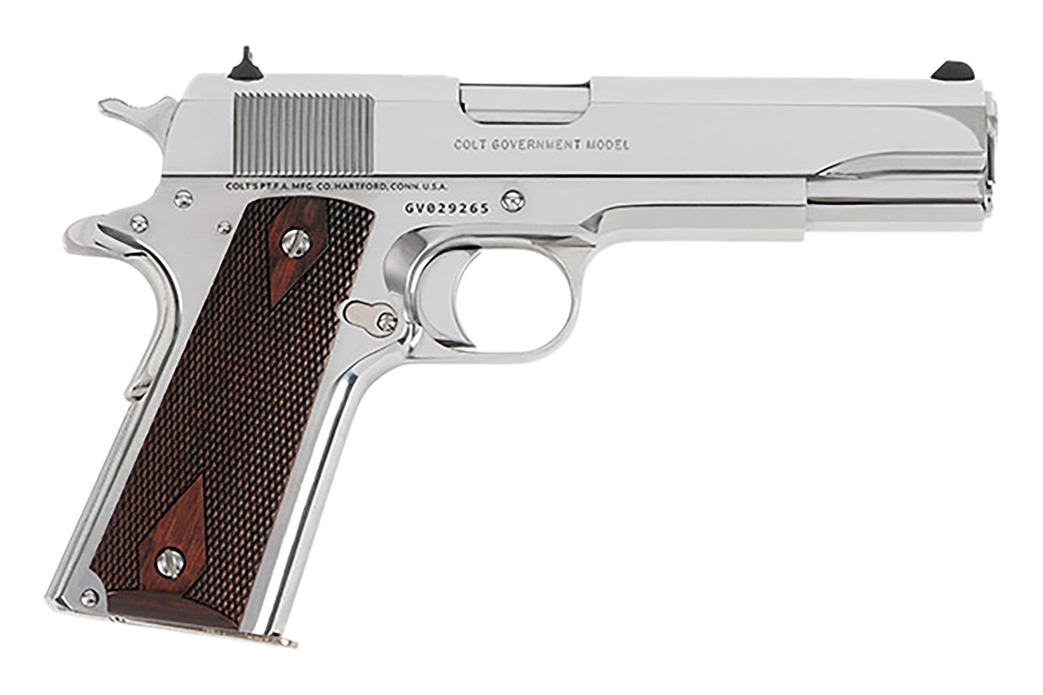 Colt Firearms 1911 Government Bright Stainless .38 Super 5 Barrel 9-Rounds