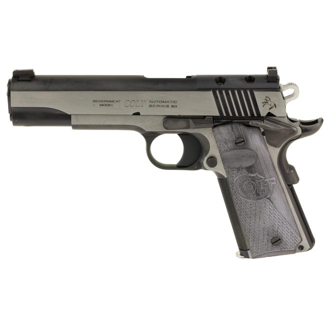 colt firearms combat elite government silver / black .45-100 sharps 5 barrel 8-rounds or factory blem