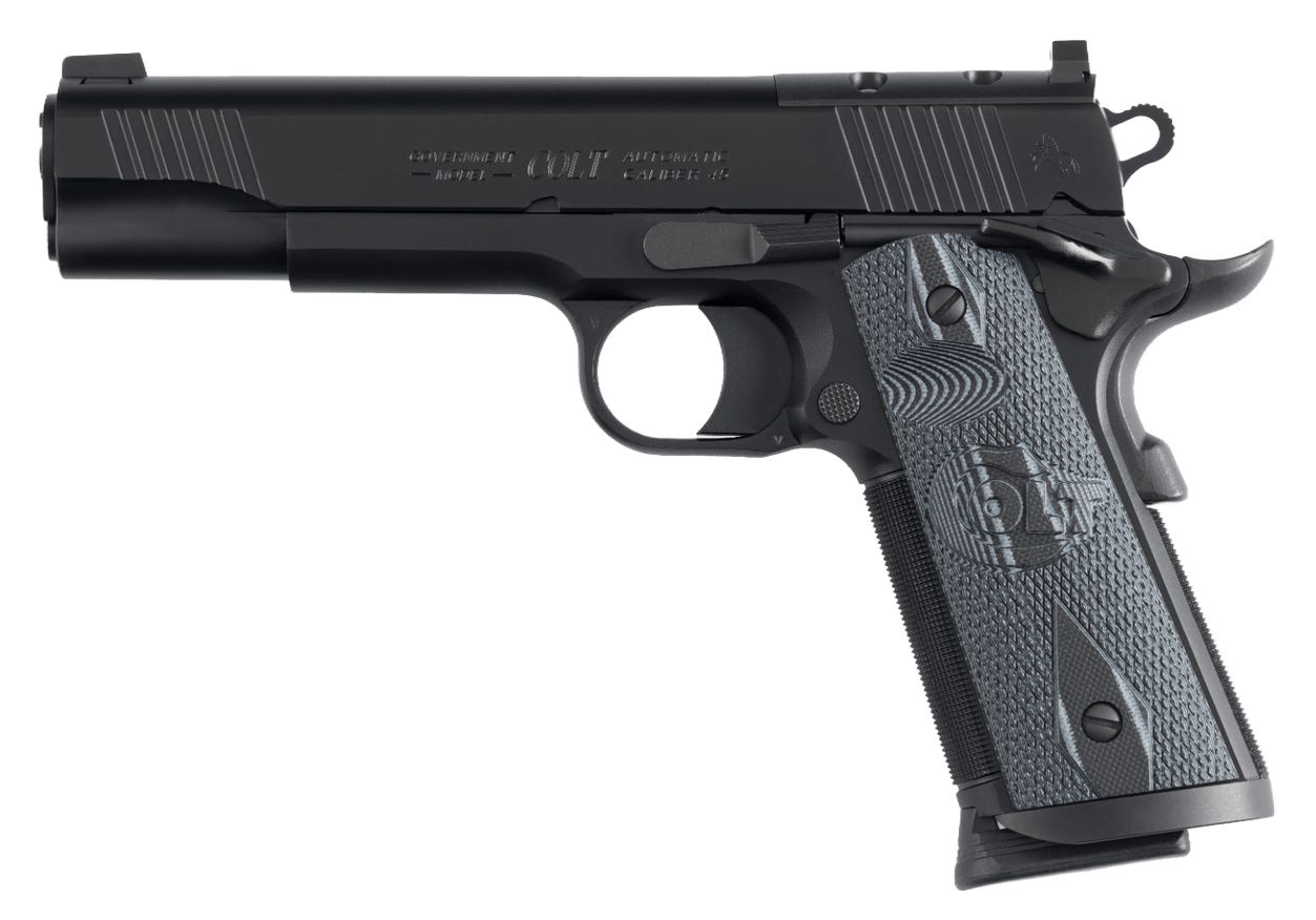 colt firearms combat unit government black .45 acp 5 barrel 8-rounds or factory blem