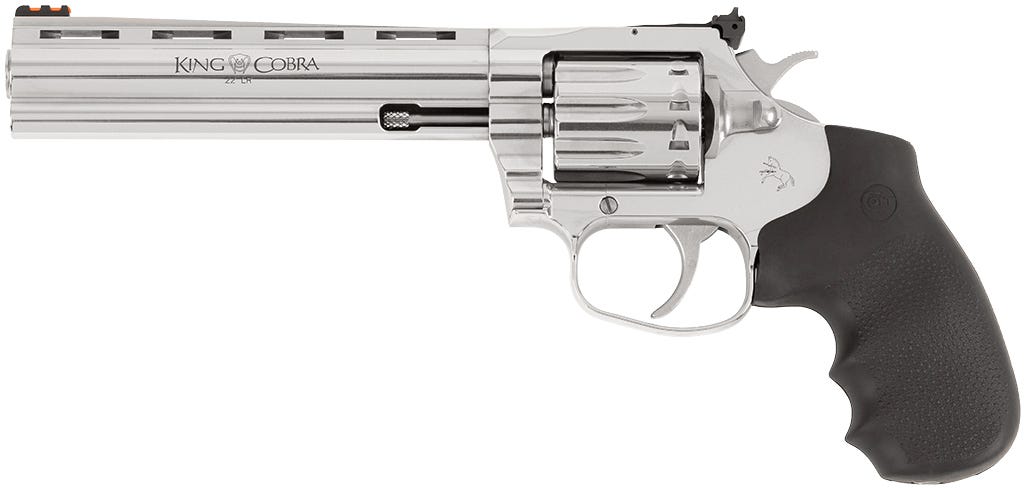 colt firearms king cobra target stainless .22 lr 6 barrel 10-rounds factory blem