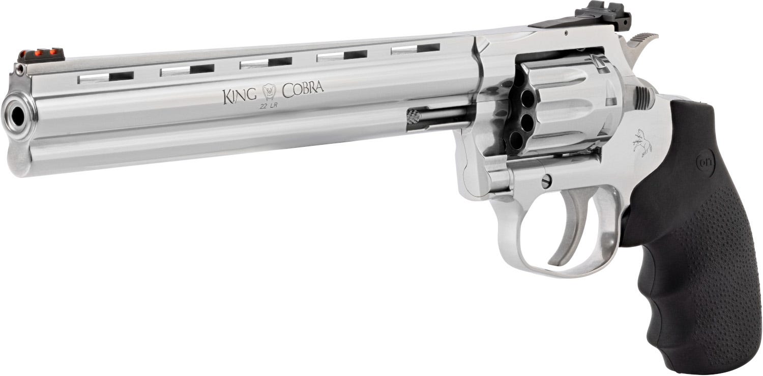 colt firearms king cobra target stainless .22 lr 8 barrel 10-rounds factory blem