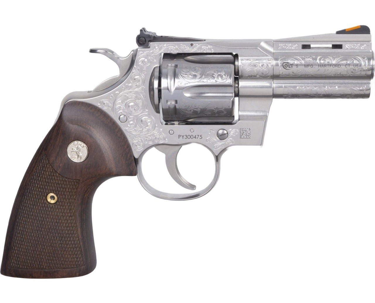 Colt Firearms Python Engraved Stainless .357 Mag 3 Barrel 6-Rounds - Colt