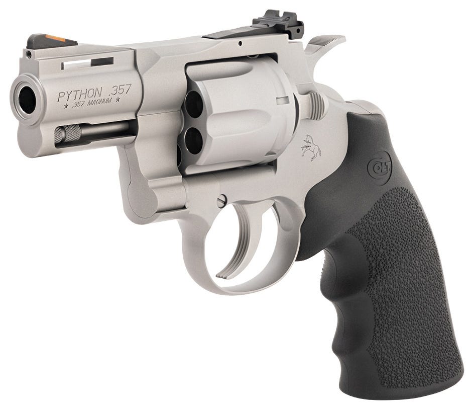 colt firearms python matte stainless .357 mag / .38 spl 3 barrel 6-rounds factory blem