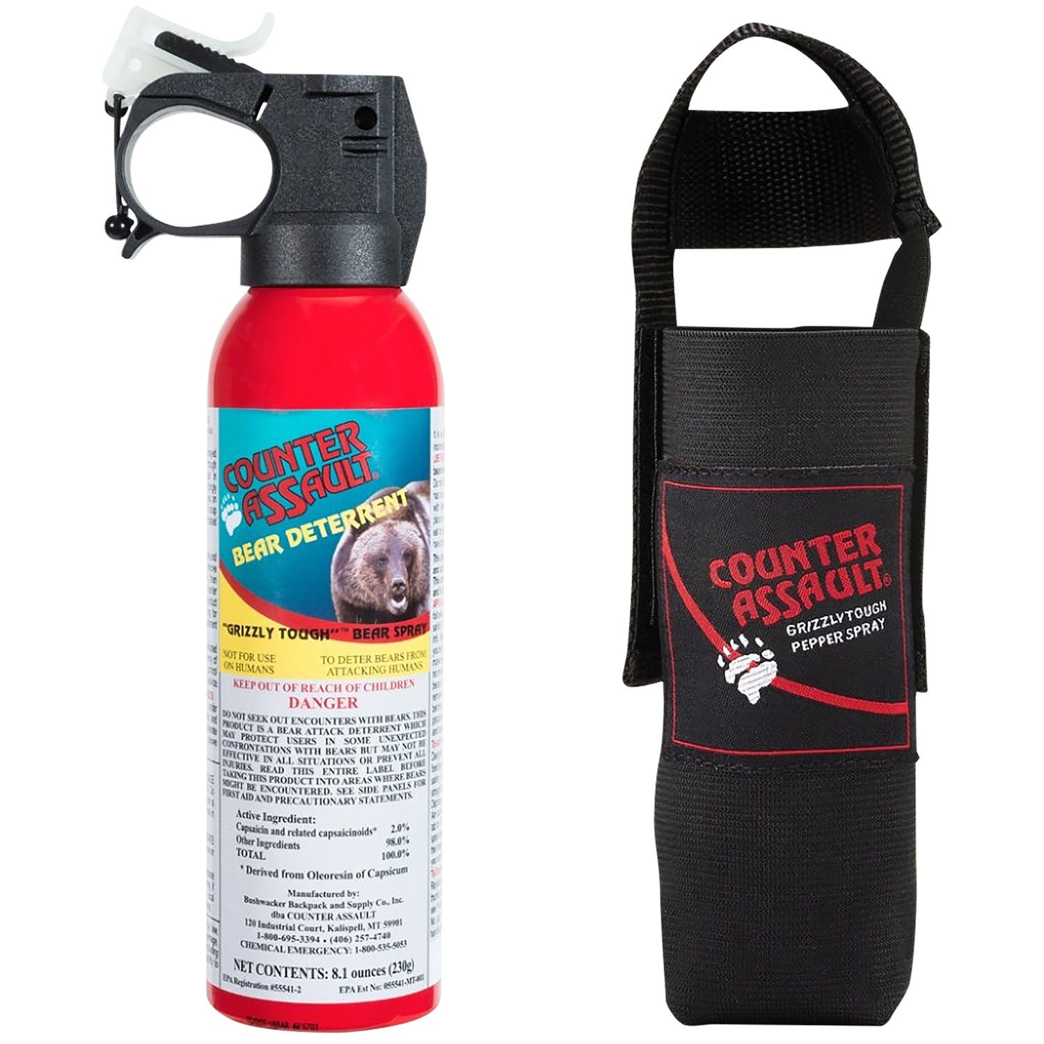 Counter Assault Bear Spray 8.10 oz w/ Holster - Counter Assault