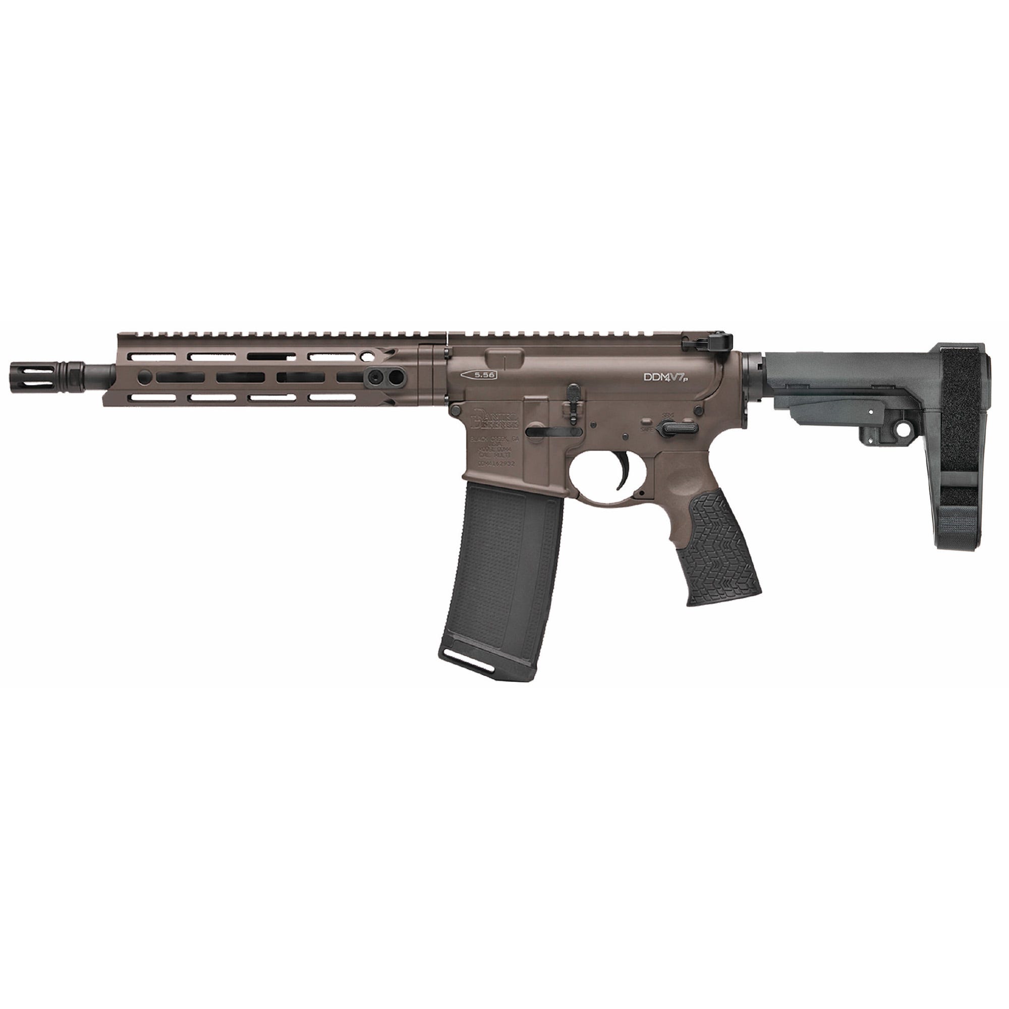 daniel defense ddm4 v7 pistol brown 5.56 / .223 rem 10.3 barrel 30-rounds