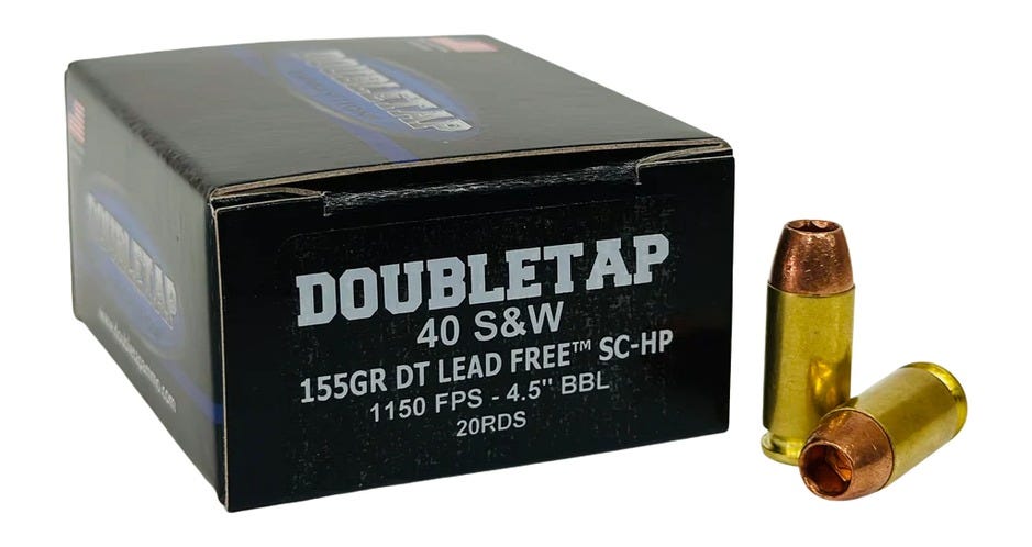 DoubleTap DT Lead Free .40 SW 155 Grain 20-Rounds SCHP - DoubleTap Ammunition