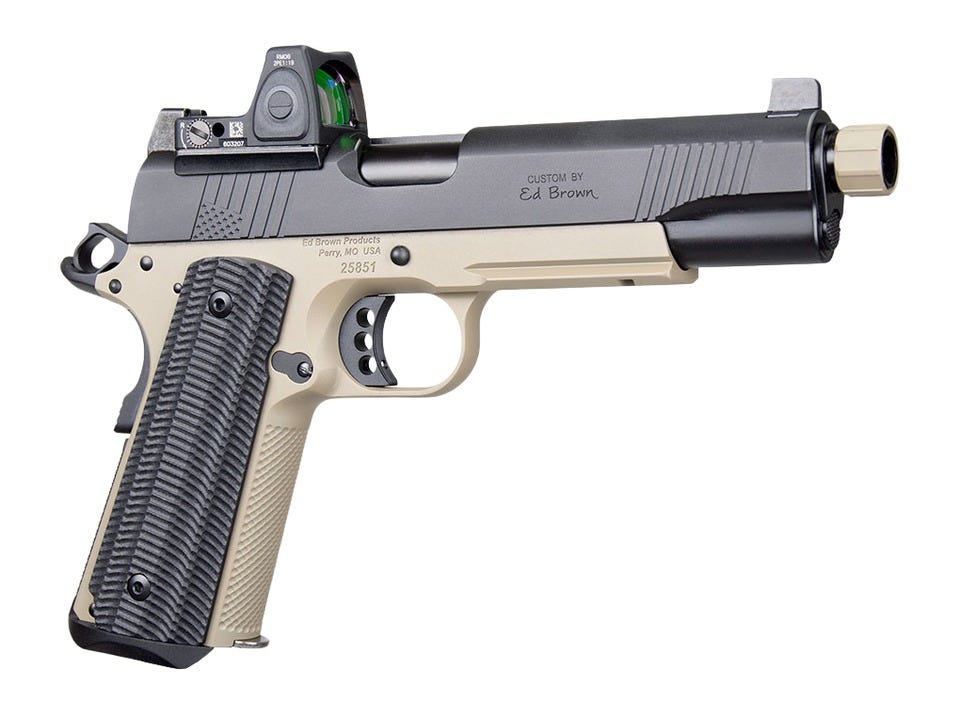 Ed Brown SOCOM Gen4 Flat Dark Earth / Black .45 ACP 5 Threaded Barrel 8-Rounds w/ Trijicon RMR - Ed Brown